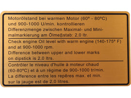 Engine Oil Level Decal