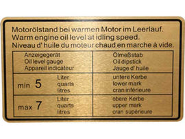 Engine Oil Level Decal