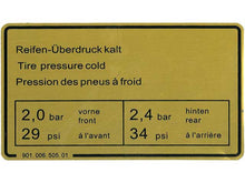 Load image into Gallery viewer, Tire Pressure Decal
